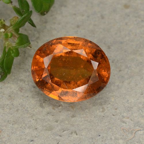 1.81ct Naturale Arancione scuro Granato hessonite, Ovale, VS-SI