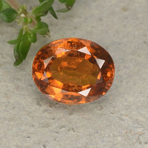 1.90ct Naturale Arancione scuro Granato hessonite, Ovale, VS-SI