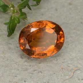 Granato hessonite Arancione scuro naturale da 1.90 ct, Ovale, VS-SI