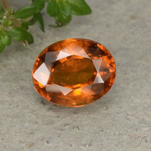 1.84ct Naturale Arancione scuro Granato hessonite, Ovale, VS-SI