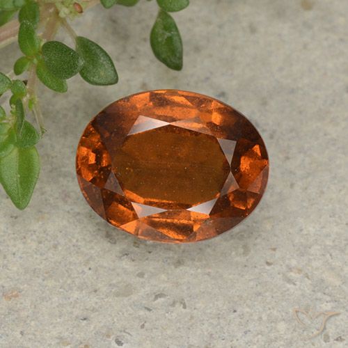 Granato essonite naturale arancione da 2,26 ct, taglio ovale, VS-SI