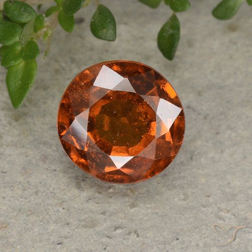 1.78ct Naturale Arancione scuro Granato hessonite, Rotondo, VS-SI