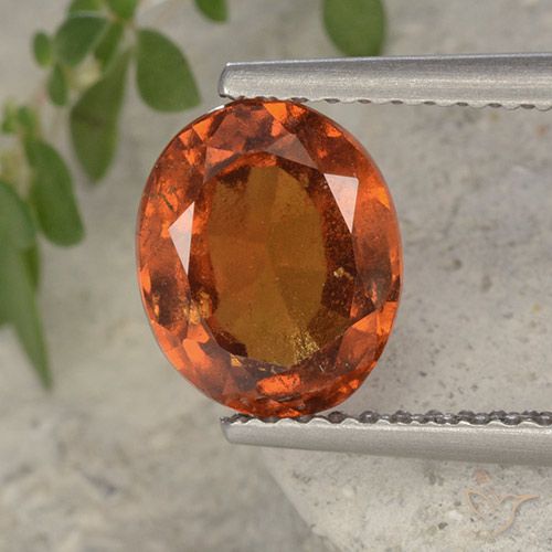 2.20ct Naturale Arancione rossastra Granato hessonite, Ovale, VS-SI