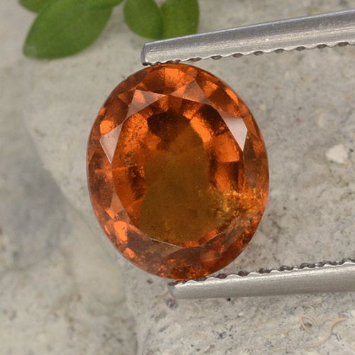 2.40ct Naturale Arancione scuro Granato hessonite, Ovale, VS-SI