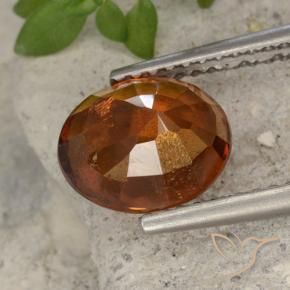 Granato hessonite Arancione scuro naturale da 2.40 ct, Ovale, VS-SI