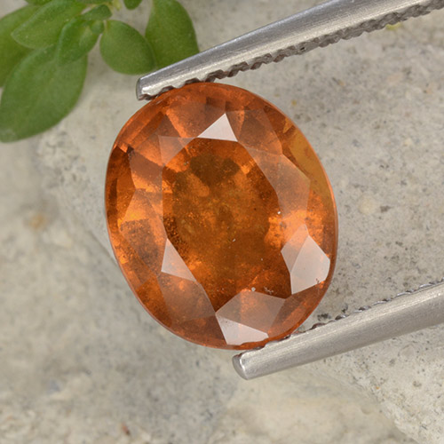 Granato essonite naturale arancione da 2,62 ct, taglio ovale, VS-SI
