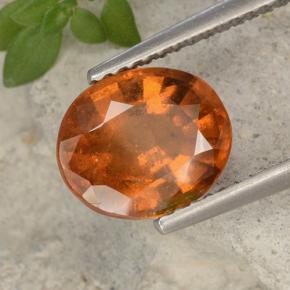 Granato essonite naturale arancione da 2,62 ct, taglio ovale, VS-SI