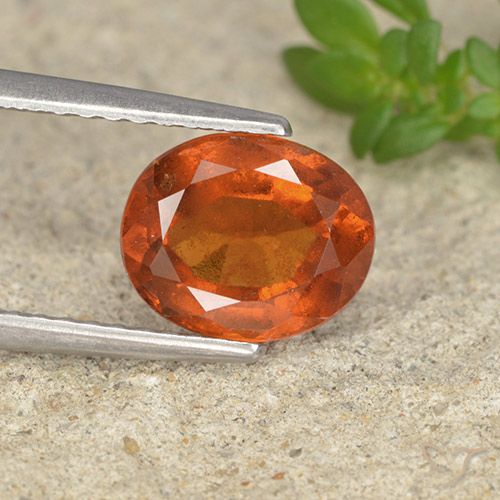 1.96ct Naturale Arancione scuro Granato hessonite, Ovale, VS