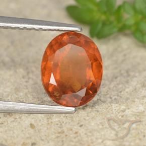 Granato hessonite Arancione scuro naturale da 1.96 ct, Ovale, VS