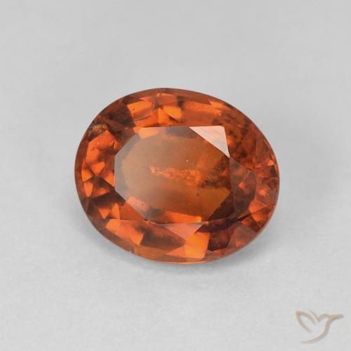 Granato hessonite Arancione scuro naturale da 2.76 ct, Ovale, VS