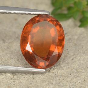 Granato essonite naturale arancione da 3,12 ct, taglio ovale, VS