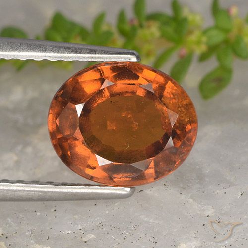 2.15ct Naturale Arancio medio-scuro Granato hessonite, Ovale, VS-SI