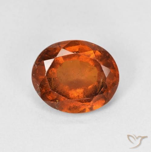 2.13ct Naturale Arancione scuro Granato hessonite, Ovale, VS-SI