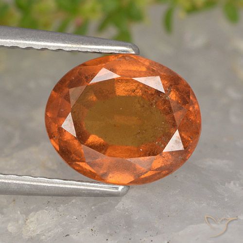 2.27ct Naturale Arancione scuro Granato hessonite, Ovale, VS-SI