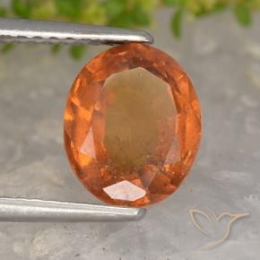 Granato hessonite Arancione scuro naturale da 2.27 ct, Ovale, VS-SI