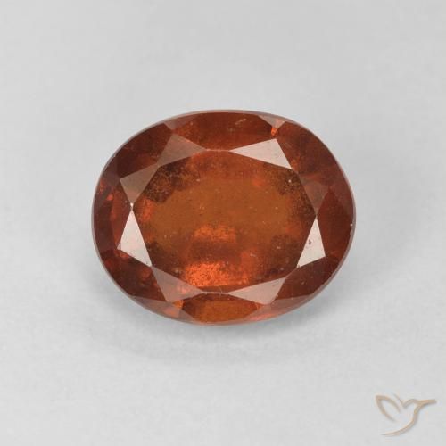 2.27ct Naturale Arancione scuro Granato hessonite, Ovale, VS-SI