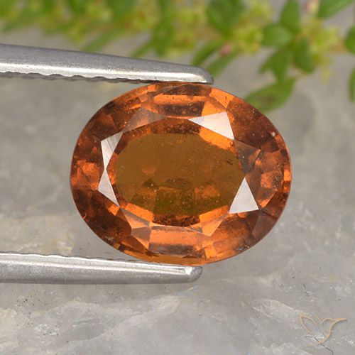 2.25ct Naturale Arancio medio-scuro Granato hessonite, Ovale, VS-SI