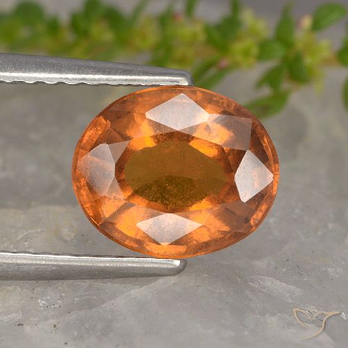 1.99ct Naturale Arancione scuro Granato hessonite, Ovale, VS-SI