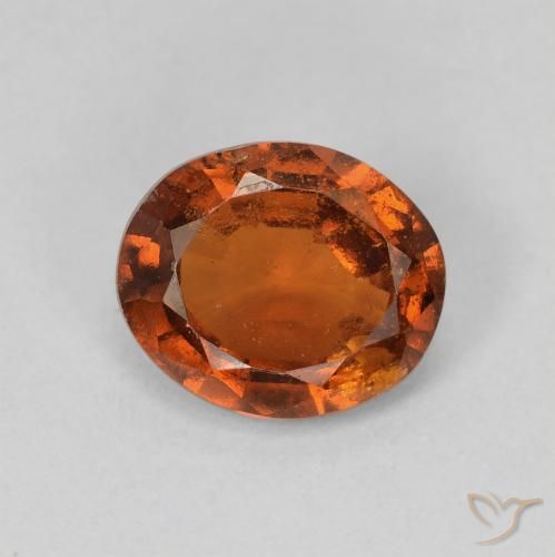 1.86ct Naturale Arancione scuro Granato hessonite, Ovale, VS-SI