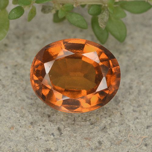 2.37ct Naturale Arancio medio-scuro Granato hessonite, Ovale, VVS-VS