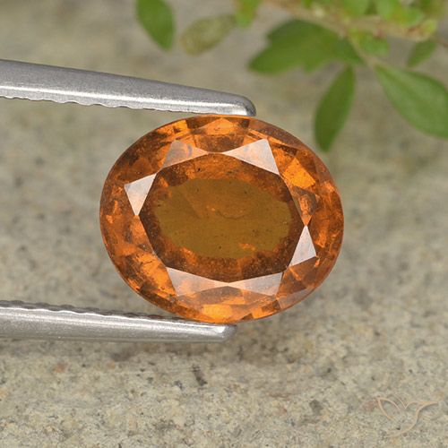 1.94ct Naturale Arancione scuro Granato hessonite, Ovale, VS-SI