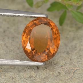 Granato hessonite Arancione scuro naturale da 1.94 ct, Ovale, VS-SI