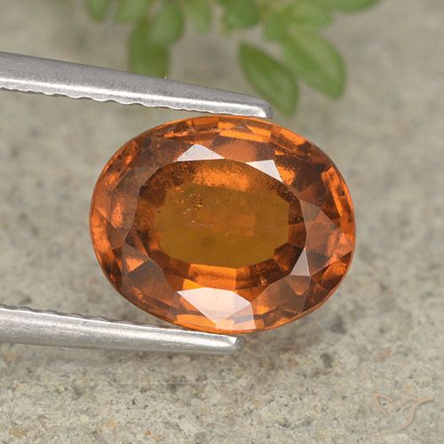 2.25ct Naturale Arancio medio-scuro Granato hessonite, Ovale, VS-SI