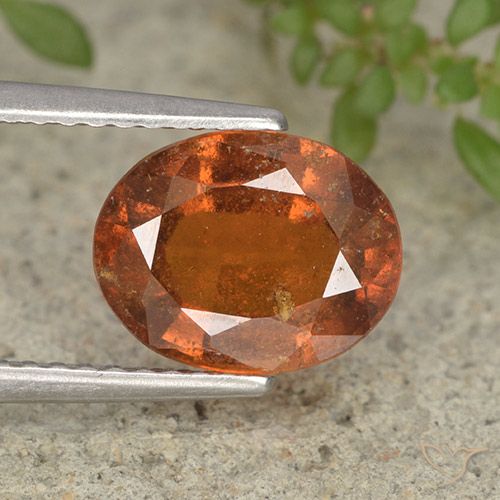 2.43ct Naturale Arancione Ambra Granato hessonite, Ovale, VS-SI