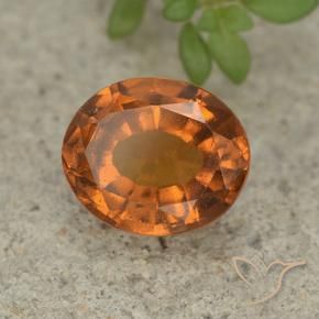 Granato hessonite Arancione scuro naturale da 2.42 ct, Ovale, VS