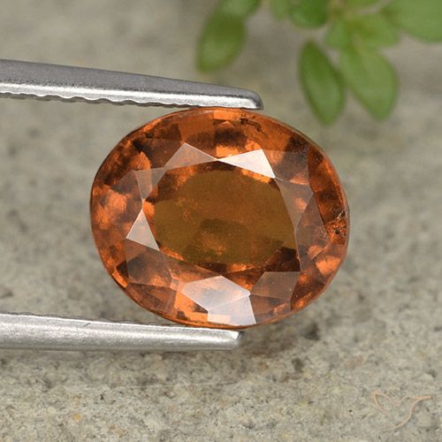 2.66ct Naturale Arancione scuro Granato hessonite, Ovale, VS