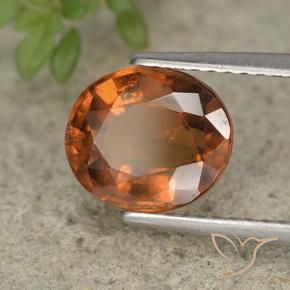 Granato hessonite Arancione scuro naturale da 2.66 ct, Ovale, VS
