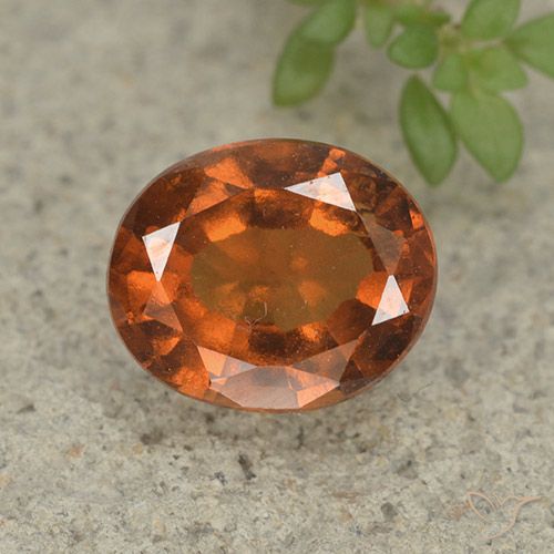 2.52ct Naturale Arancione scuro Granato hessonite, Ovale, VS