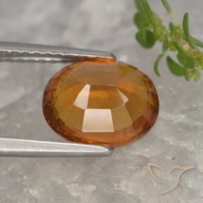 Granato essonite naturale arancione da 2,67 ct, taglio ovale, VS-SI