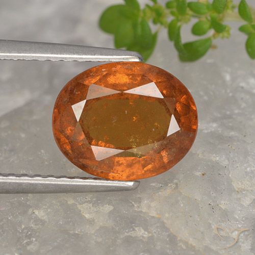 2.58ct Naturale Arancione scuro Granato hessonite, Ovale, VS-SI