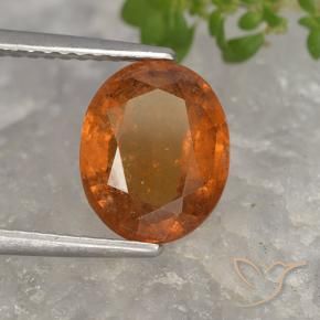 Granato hessonite Arancione scuro naturale da 2.58 ct, Ovale, VS-SI