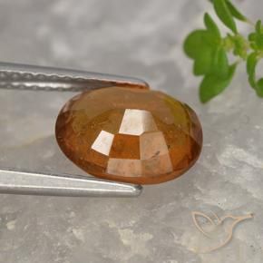 Granato hessonite Arancione scuro naturale da 2.58 ct, Ovale, VS-SI