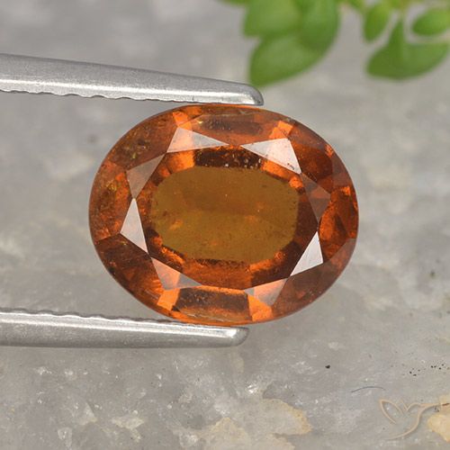 2.37ct Naturale Arancione rossastra Granato hessonite, Ovale, VS-SI