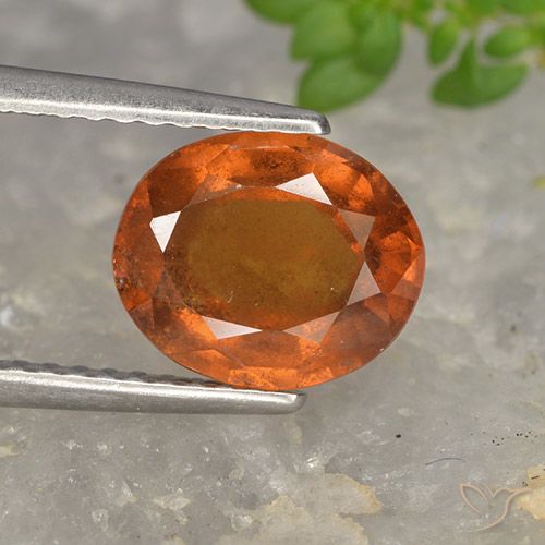 2.04ct Naturale Arancio medio-scuro Granato hessonite, Ovale, VS-SI