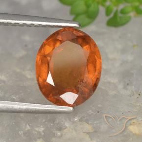 Granato hessonite Arancio medio-scuro naturale da 2.04 ct, Ovale, VS-SI