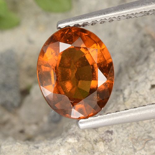 2.07ct Naturale Arancio medio-scuro Granato hessonite, Ovale, VS-SI