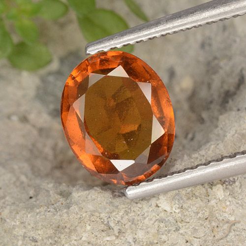 2.10ct Naturale Arancione scuro Granato hessonite, Ovale, VS