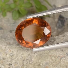 Granato essonite naturale arancione da 2,37 ct, taglio ovale, VS
