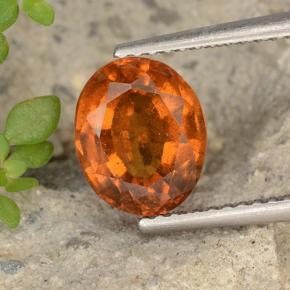 Granato essonite naturale arancione da 2,65 ct, taglio ovale, VS-SI
