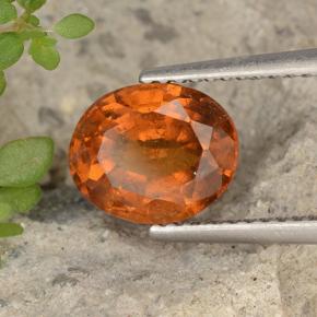 Granato essonite naturale arancione da 2,65 ct, taglio ovale, VS-SI