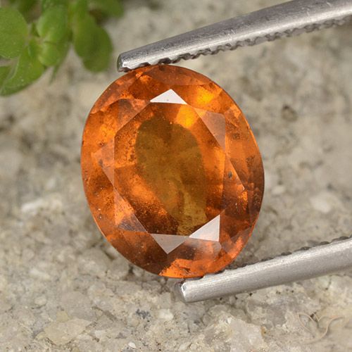2.23ct Naturale Arancione scuro Granato hessonite, Ovale, VS-SI