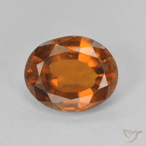2.50ct Naturale Arancione scuro Granato hessonite, Ovale, VVS-VS
