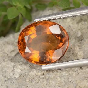 Granato essonite naturale arancione da 2,36 ct, taglio ovale, VVS-VS