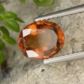 Granato hessonite Arancione scuro naturale da 1.92 ct, Ovale, VS