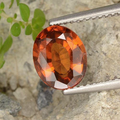 2.07ct Naturale Arancione Ambra Granato hessonite, Ovale, VVS-VS