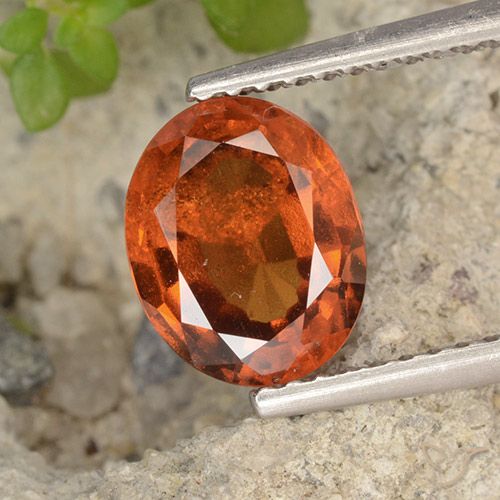 2.01ct Naturale Arancione rossastra Granato hessonite, Ovale, VS-SI